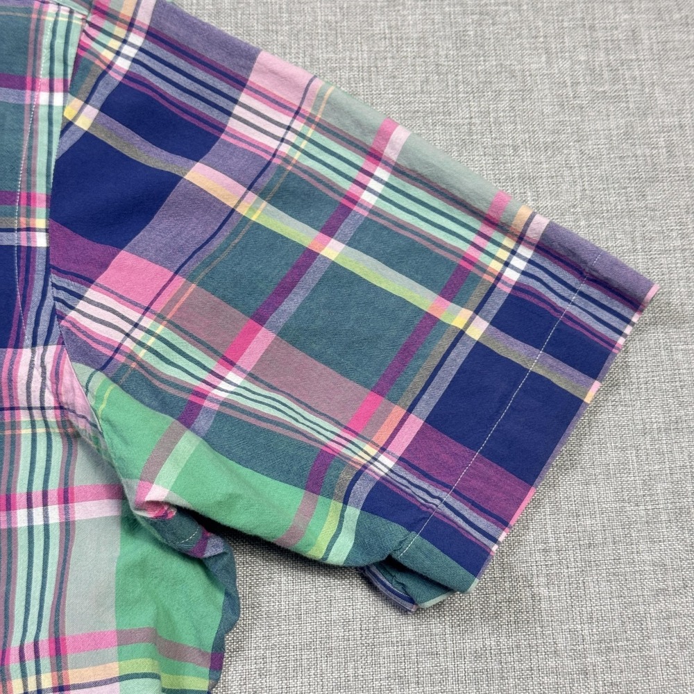 Ralph Lauren Madras Plaid  Short Sleeve Button-Down Shirt Mens Large Multicolor - Picture 7 of 9